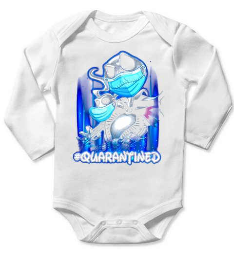 Jack Skellington face mask quarantined Coronavirus shirt Long Sleeve Baby One-Piece