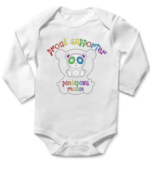 Panda proud supporter Pandapaws rescue Long Sleeve Baby One-Piece