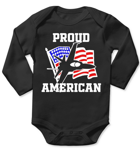 proud american Long Sleeve Baby One-Piece