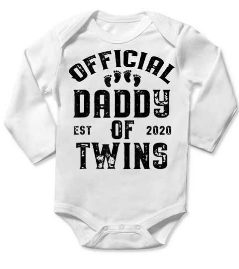 Twin Dad 2020 Funny New Daddy of Twins Fathers Day Gift T-Shirt Long Sleeve Baby One-Piece