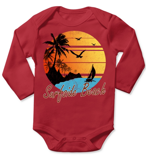 Vintage Surfside Beach Summer Gift 2020 Long Sleeve Baby One-Piece