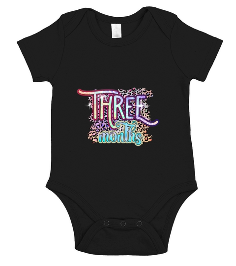 3 Three Months Funny Baby Birthday Gift Design Short Sleeve Baby One-Piece