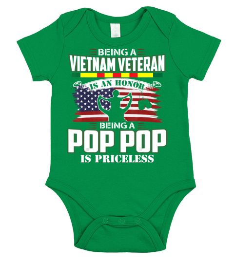 Being a vietnam veteran honor being a pop pop is priceless T-Shirt Short Sleeve Baby One-Piece