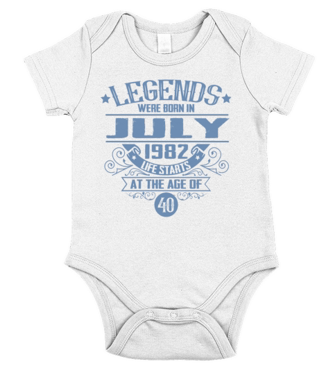 Birth Month July 1982 Vintage Vintage Birthday Short Sleeve Baby One-Piece