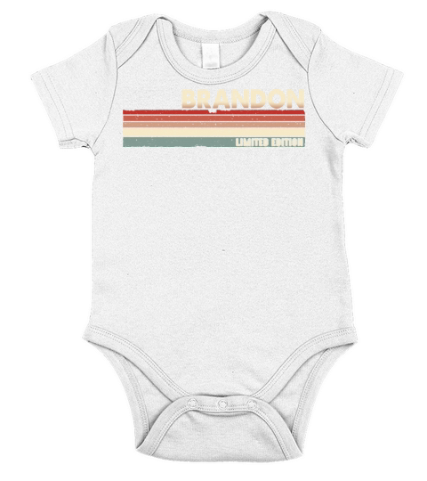 Brandon - Funny Retro Vintage Name 80s 90s Short Sleeve Baby One-Piece