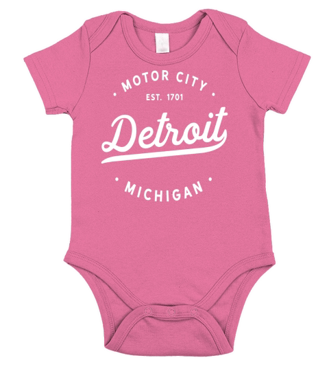 Classic Retro Vintage Detroit Michigan Motor City Tshirt Short Sleeve Baby One-Piece