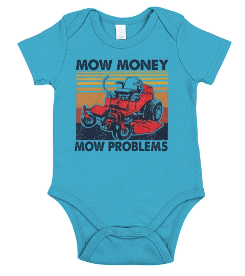 Mow money mow problems vintage Short Sleeve Baby One-Piece