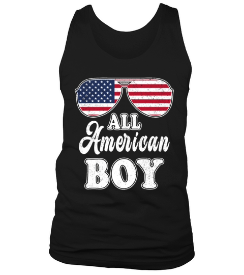 All American Boy Funny 4th of July Design US Flag Tank Top Unisex