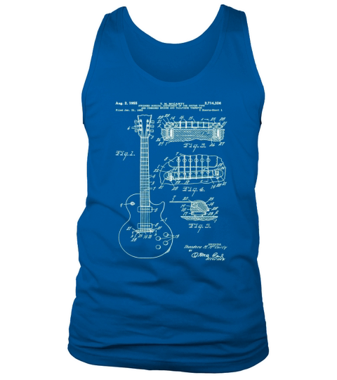 Klassischer Vintage-Patentdruck 1955 Rock Guitar TShirt Tank Top Unisex