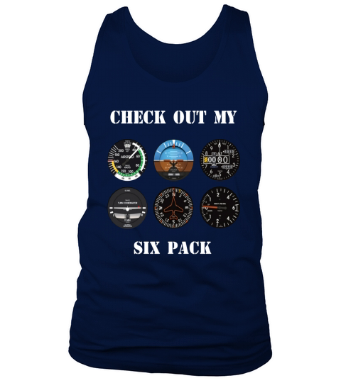 Pilot Aviation Check Out My Six Pack Flying Airplane T-Shirt Tank Top Unisex
