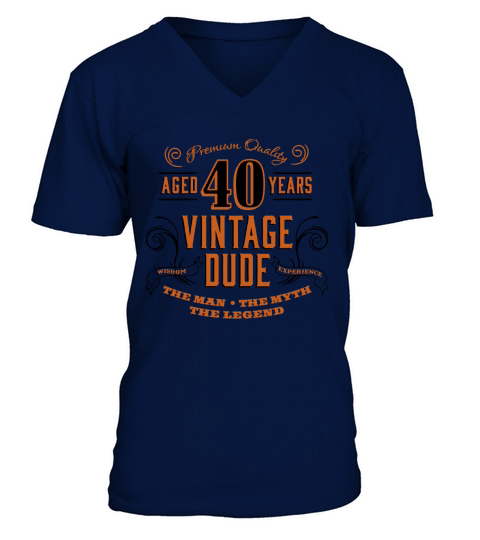 40th Vintage Dude V-Neck T-shirt