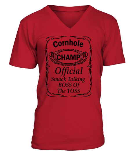 Cornhole Champ Boss of the Toss Funny Pr V-Neck T-shirt