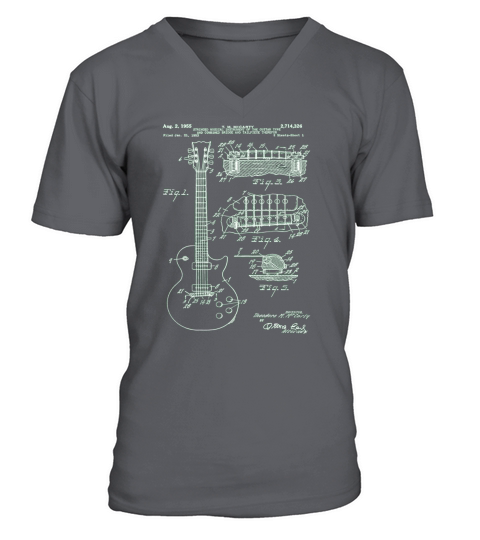 Klassischer Vintage-Patentdruck 1955 Rock Guitar TShirt V-Neck T-shirt