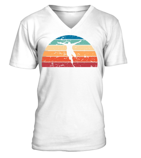 Retro Bungee Jumping Sunset Vintage skydiving V-Neck T-shirt