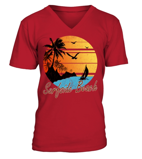 Vintage Surfside Beach Summer Gift 2020 V-Neck T-shirt