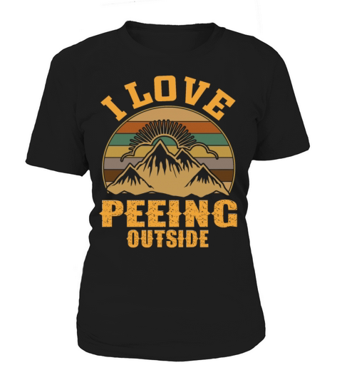 I Love Peeing Outside Funny Camping Trailer Retro Women's T-Shirt