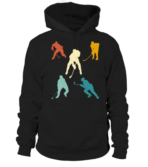 Retro Hockey Player Ice Hockey Colorful Hoodie Unisex