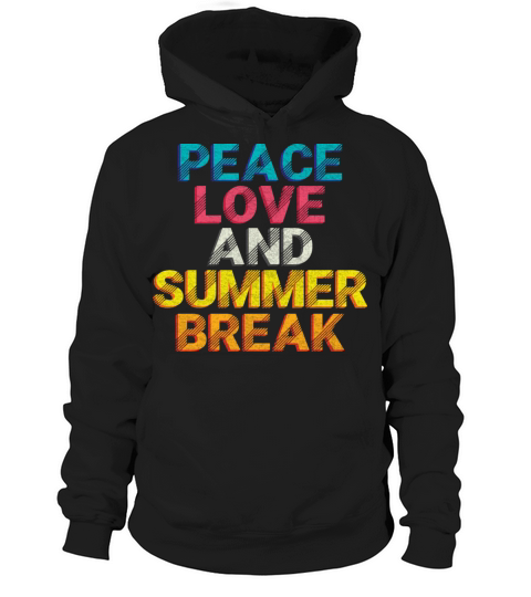 Retro Vintage Peace Love And Summer Break Hoodie Unisex