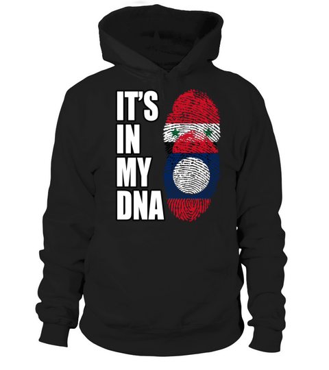 Syrian And Laotian Vintage Heritage DNA Flag Hoodie Unisex