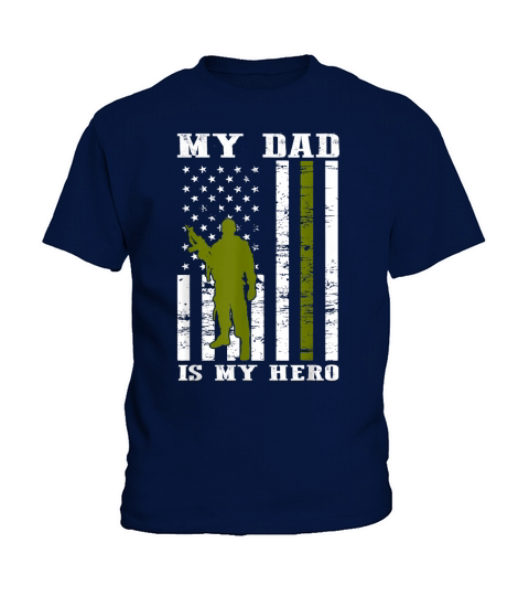 My Dad is My Hero-Army Dad Fathers Day and 4th of July T-Shirt Kids T-Shirt