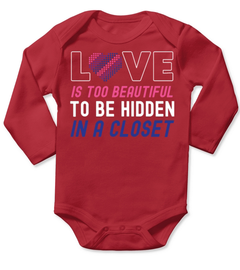 Bisexual Bi Pride Flag Heart Love Long Sleeve Baby One-Piece