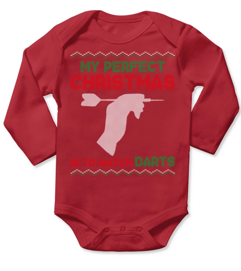 Darts Christmas Vintage My Perfect Long Sleeve Baby One-Piece