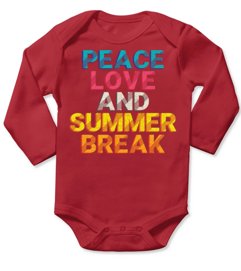 Retro Vintage Peace Love And Summer Break Long Sleeve Baby One-Piece