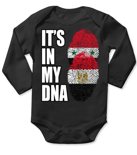 Syrian And Egyptian Vintage Heritage DNA Flag Long Sleeve Baby One-Piece