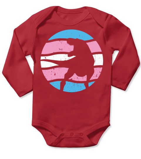 Transgender Dinosaur Funny Trans Flag LGBT Pride Long Sleeve Baby One-Piece
