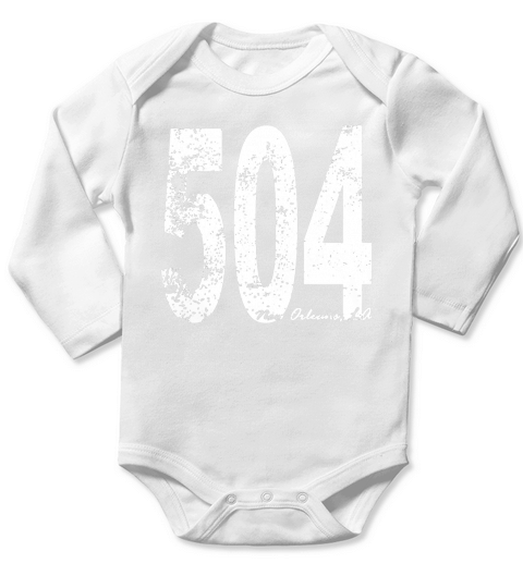 Vintage New Orleans Area Code 504 T-Shirt Long Sleeve Baby One-Piece