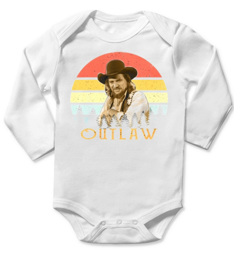 Waylon Jennings Outlaw Long Sleeve Baby One-Piece