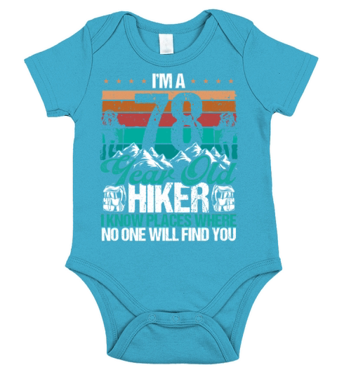78 Birthday Hikers Vintage Mountains 78 Years Old Short Sleeve Baby One-Piece