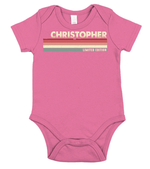 Christopher - Funny Retro Vintage Name 80s 90s Short Sleeve Baby One-Piece