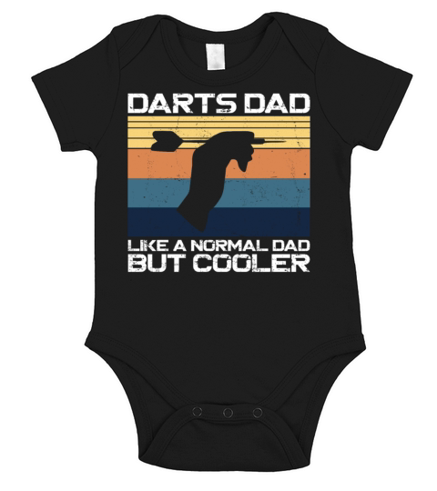 Darts Dad Father Vintage Retro Short Sleeve Baby One-Piece