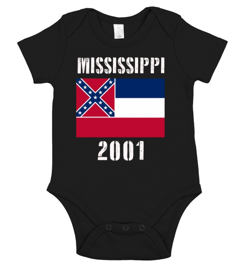 Mississippi State Flag T-shirt Short Sleeve Baby One-Piece