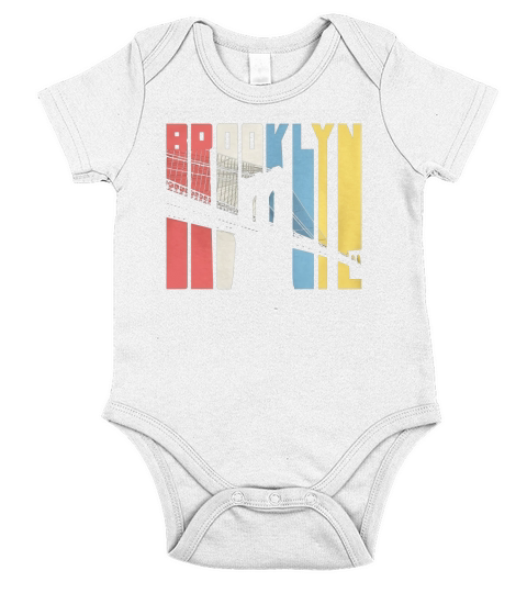 New York City Brooklyn Bridge Vintage T-Shirt Short Sleeve Baby One-Piece