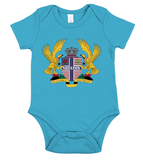 Shelton Family Crest For American People - Shelton Family T-Shirt, Hoodie, Sweatshirt Short Sleeve Baby One-Piece