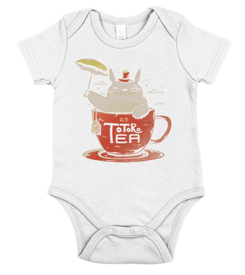 Totoro tea Short Sleeve Baby One-Piece