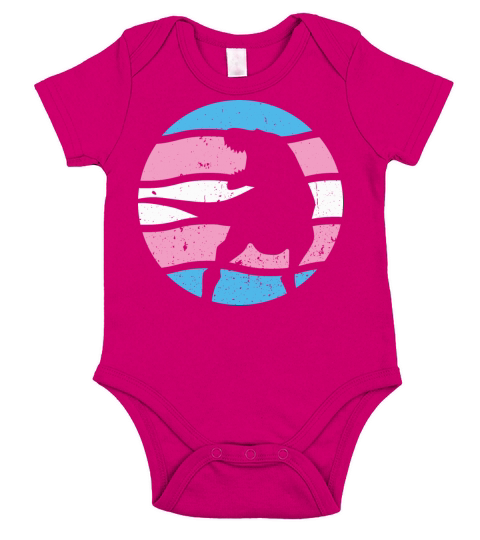 Transgender Dinosaur Funny Trans Flag LGBT Pride Short Sleeve Baby One-Piece