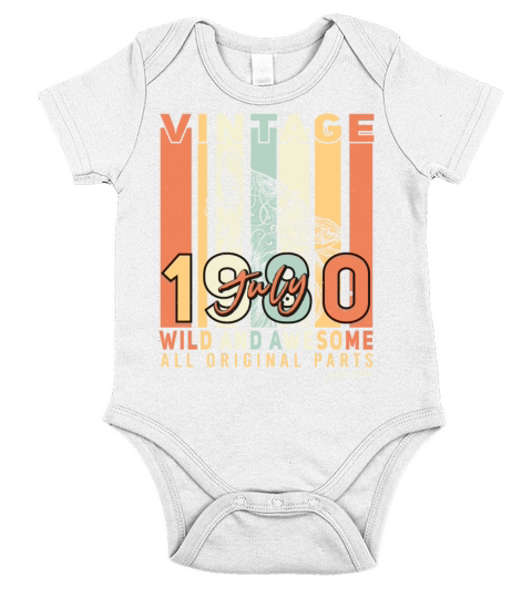 Year Of Construction 1980 In July Short Sleeve Baby One-Piece