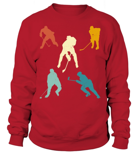 Retro Hockey Player Ice Hockey Colorful Sweatshirt Unisex