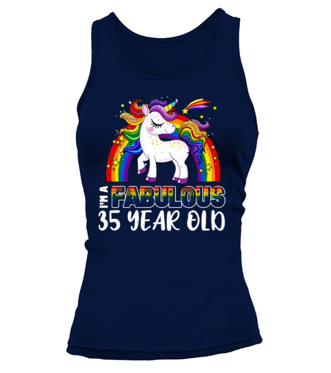 Unicorn Age 35 Years Gay Pride LGBT Pride Month Tank top Woman