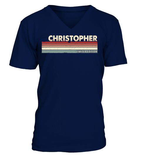 Christopher - Funny Retro Vintage Name 80s 90s V-Neck T-shirt