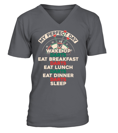 Darts Board Vintage My Perfect Day V-Neck T-shirt