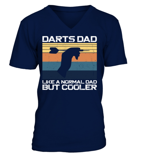 Darts Dad Father Vintage Retro V-Neck T-shirt