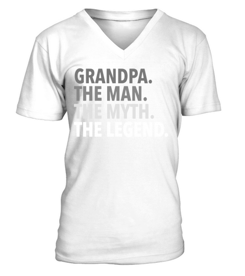 Mens Grandpa - The Man The Myth The Legend V-Neck T-shirt