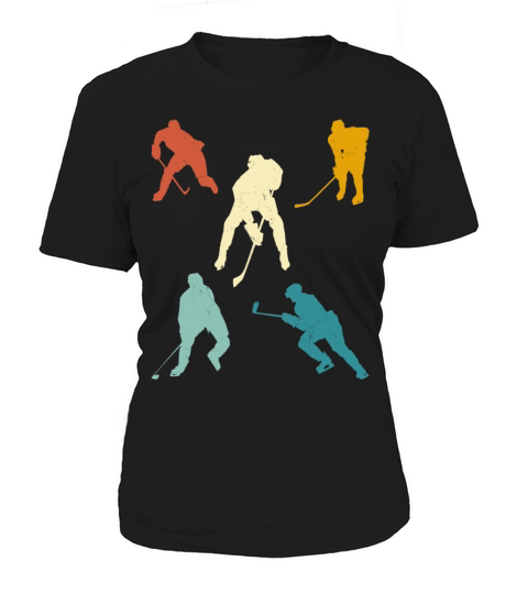 Retro Hockey Player Ice Hockey Colorful Women's T-Shirt