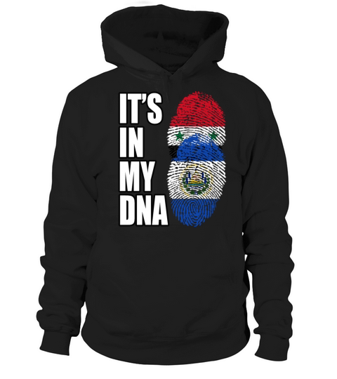 Syrian And Salvadoran Vintage Heritage DNA Flag Hoodie Unisex