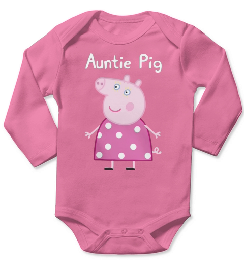 Auntie Pig Mothers Day Peppa Pig Long Sleeve Baby One-Piece