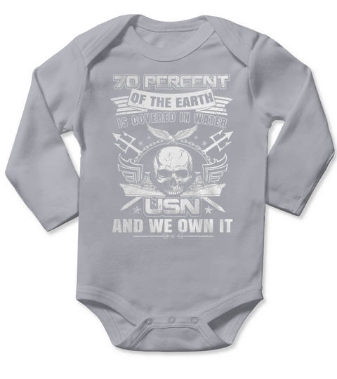 D1-1 USN OWN THE SEA - NAVY - SAILOR - MILITARY - Warrior Long Sleeve Baby One-Piece